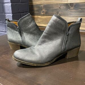 Lucky Brand Womens Bartalino Metallic Zipper Bootie Size 10